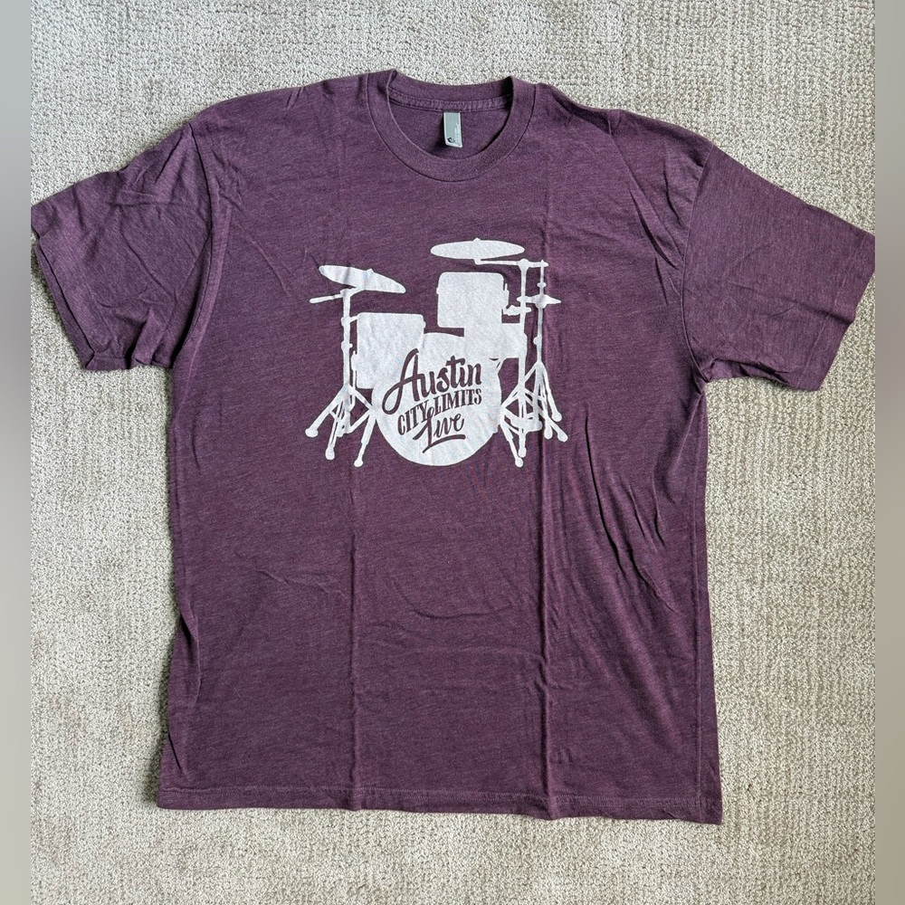 Austin City Limits Maroon Drums Graphic T Shirt